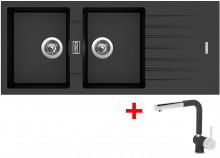 Sinks PERFECTO 1160 DUO Metalblack + Mix 3 P GR 